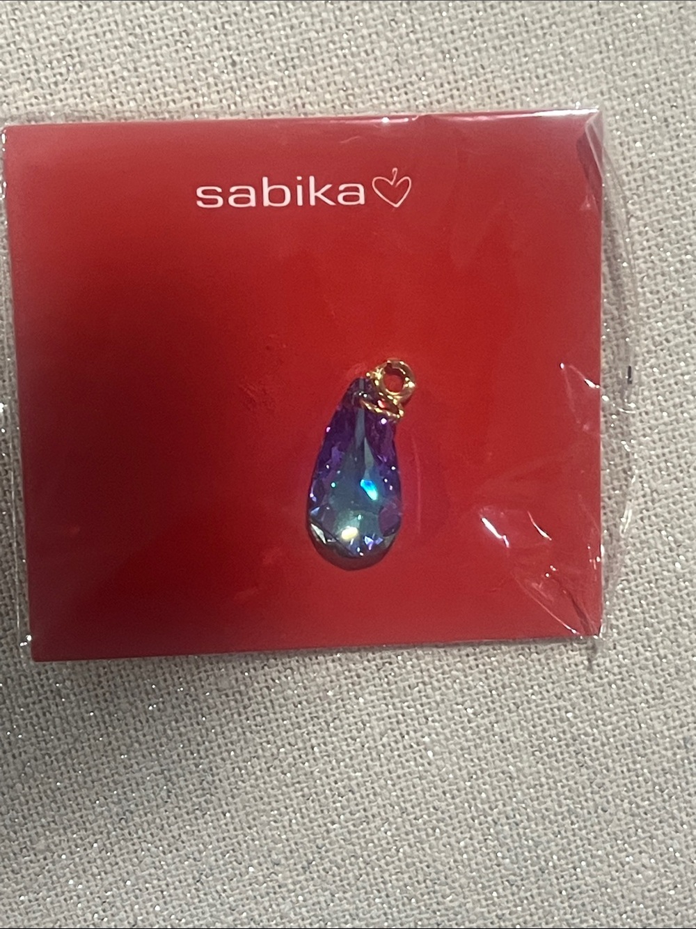 Sabika Multitone Purple Teardrop Pendant with Gold Accent